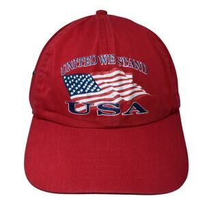 United We Stand USA Flag Slideback Hat Red One Size Adjustable Falcon